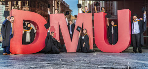 DMU graduation publicity picture. The students on the picture all know what the image might be used for, that is, advertising, posters, internet etc etc